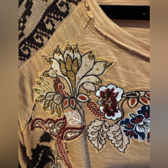 NWOT Free People Tall Tales Embellished Boho Long Sleeve Tunic Top - Picture 4 of 10